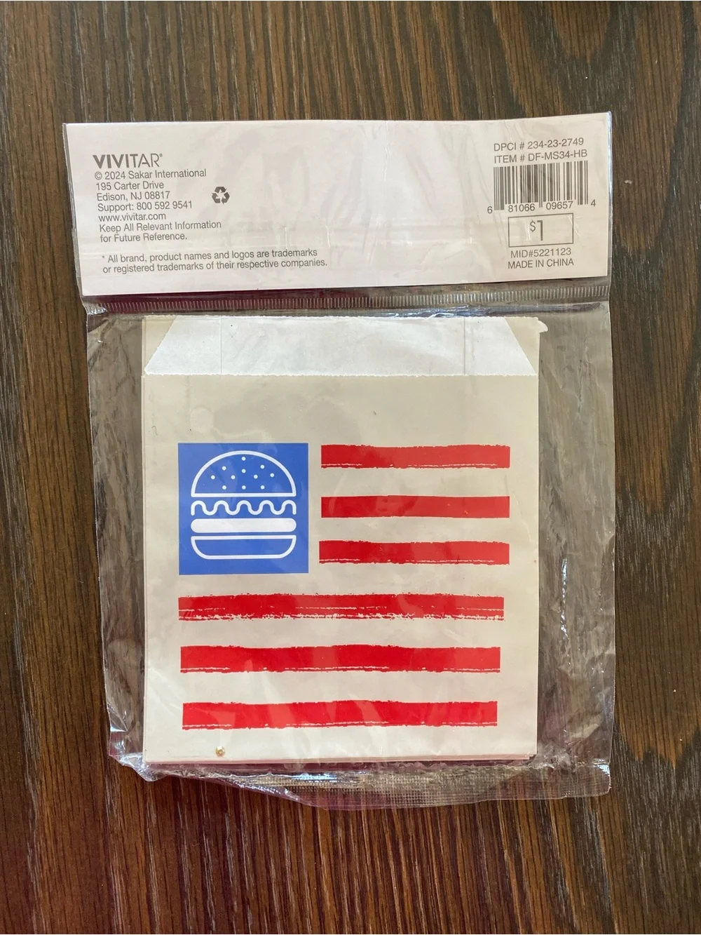 Paper Burger Sleeves - Cream with Red & Blue Design